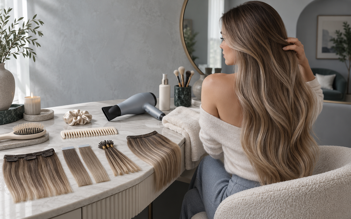 How to Blow-Dry Hair Extensions Without Frizz, Tangling, or Attachment Stress