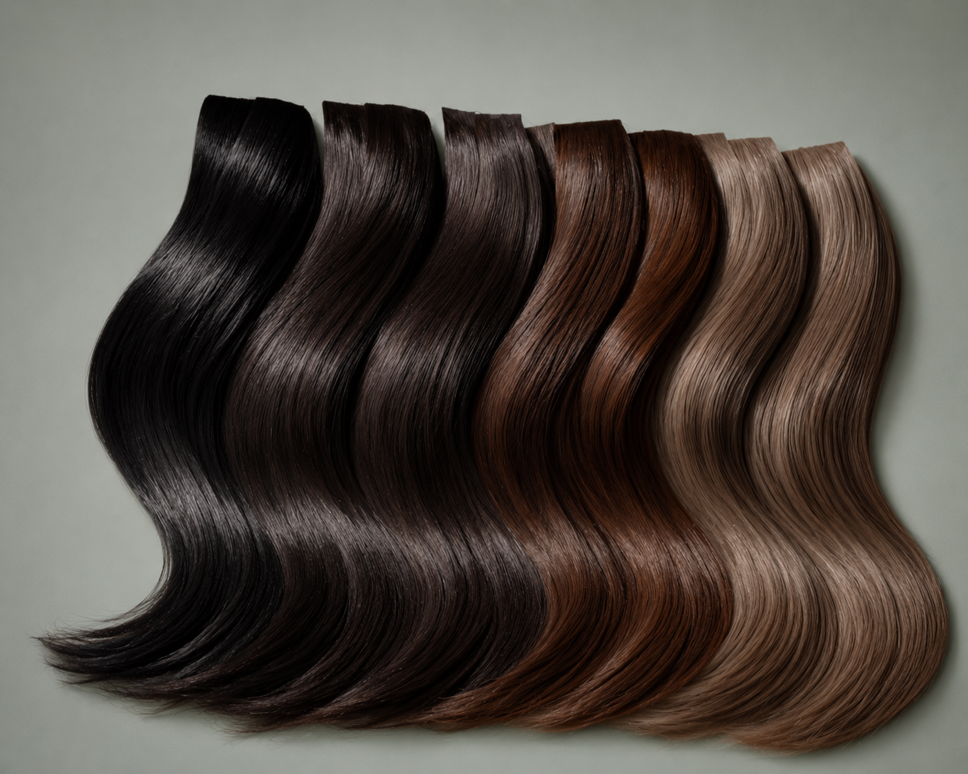 Queen's Soul black and brown Remy human hair extensions in jet black, cocoa, chestnut and ash-brown shades