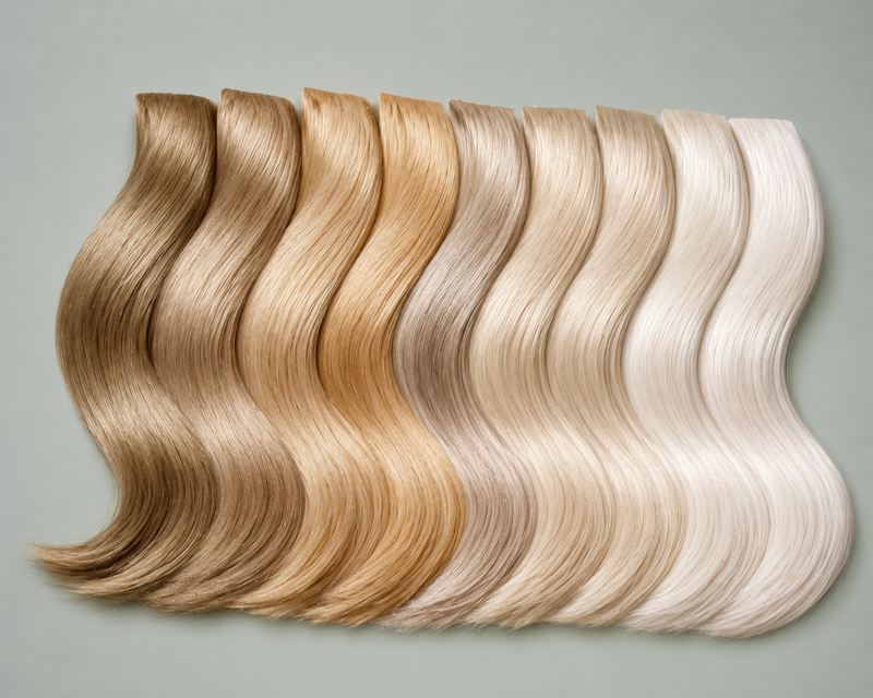 Queen's Soul blonde Remy human hair extensions in golden, ash, beige, white and platinum blonde shades
