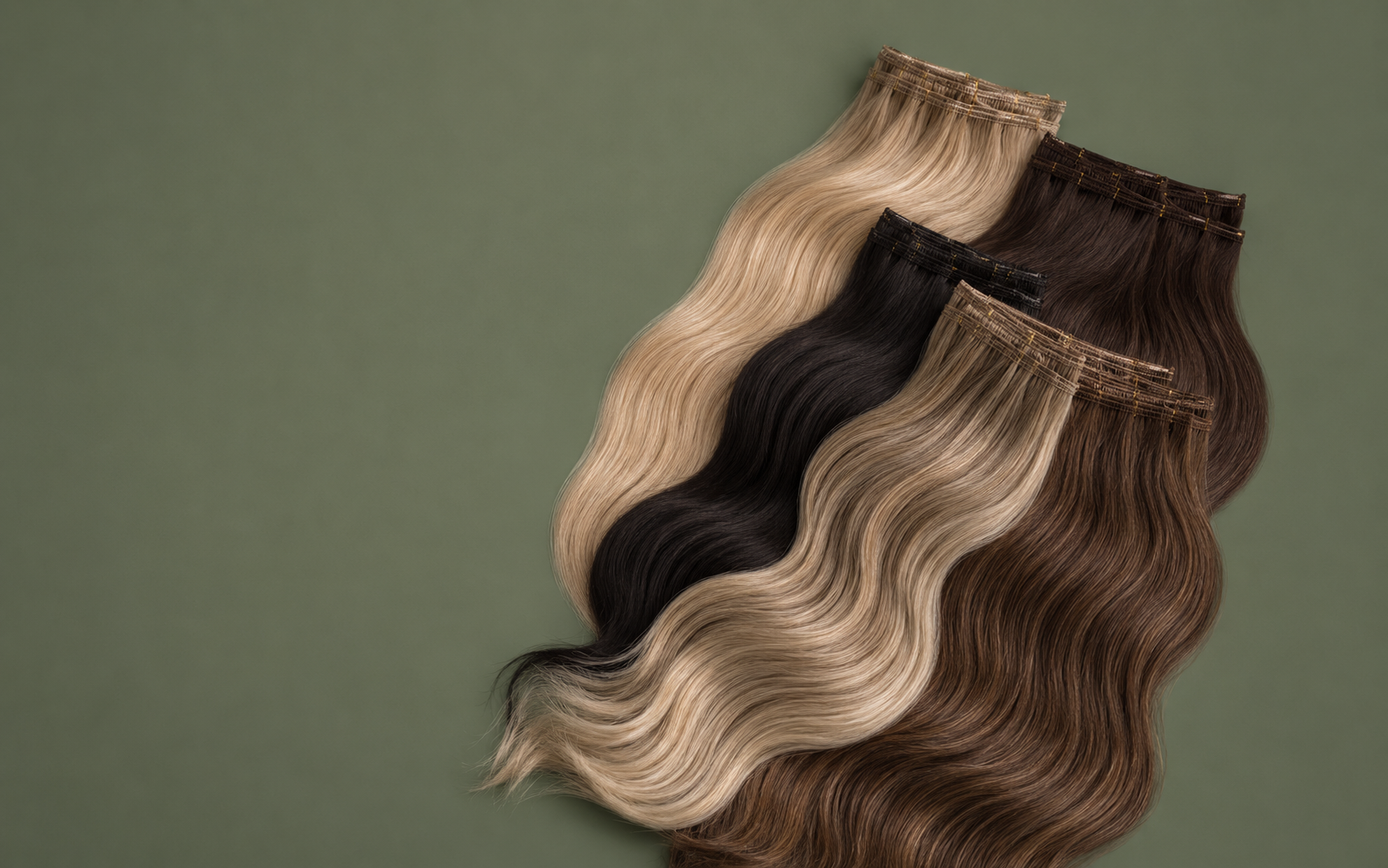 Queen's Soul new Genius Weft Remy human hair extensions in dimensional brunette and blonde shades