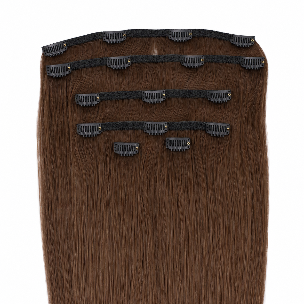 CLIP-IN HAIR EXTENSIONS, COCOA BROWN #4