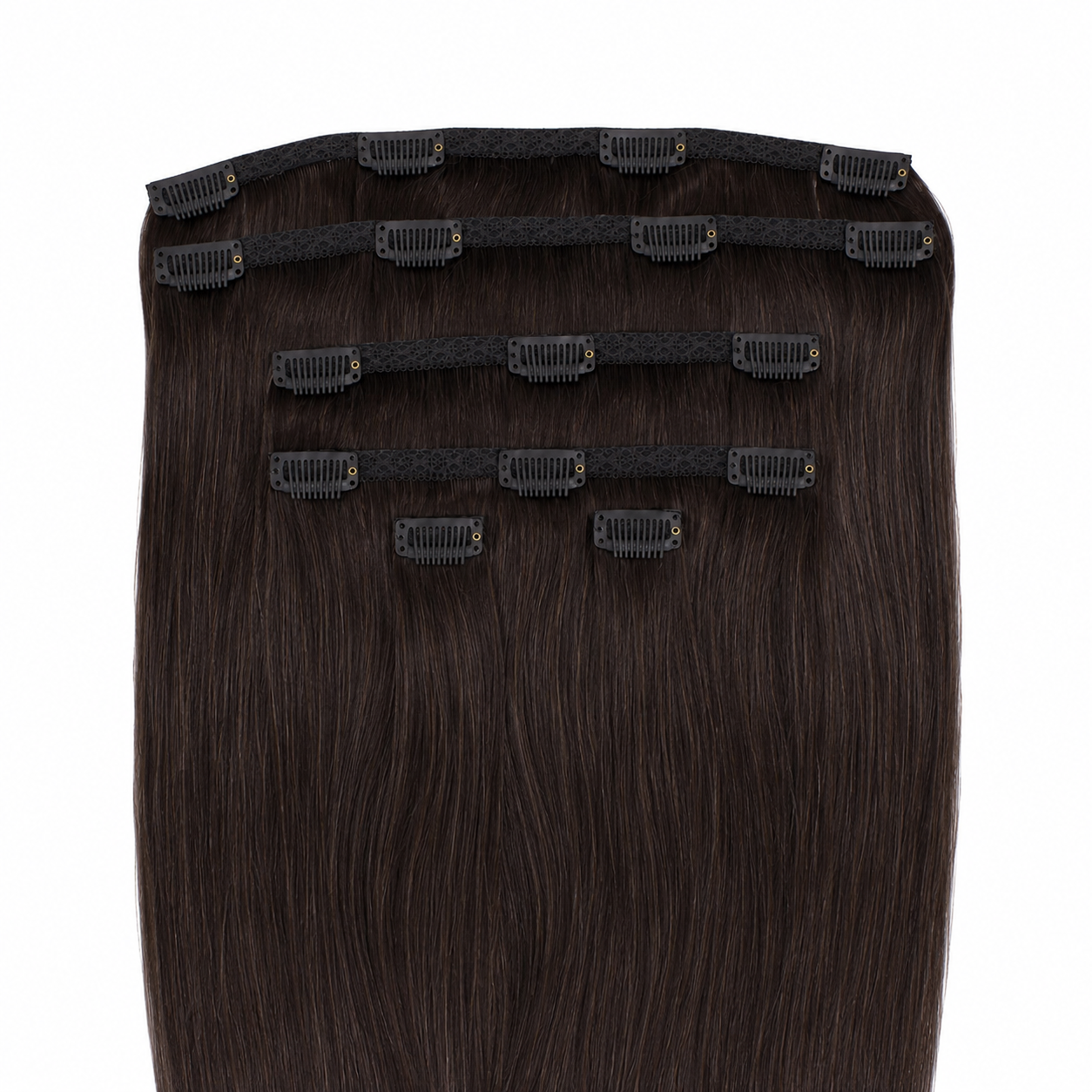 CLIP-IN HAIR EXTENSIONS, COCOA MUSE #1C