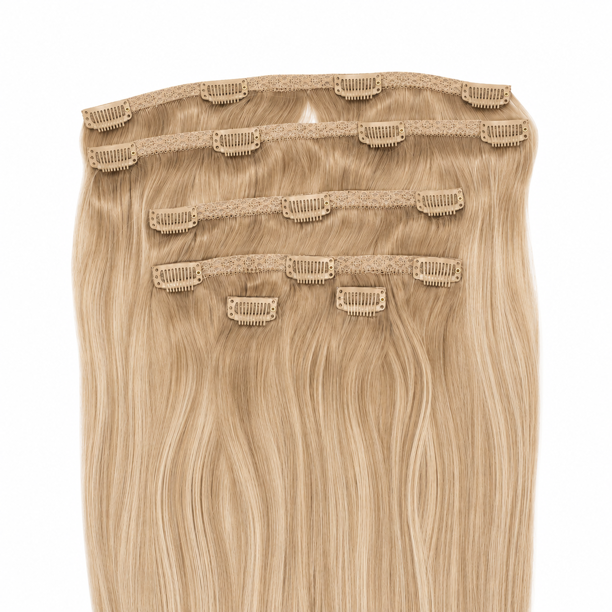CLIP-IN HAIR EXTENSIONS, LIVED-IN BLONDE #18