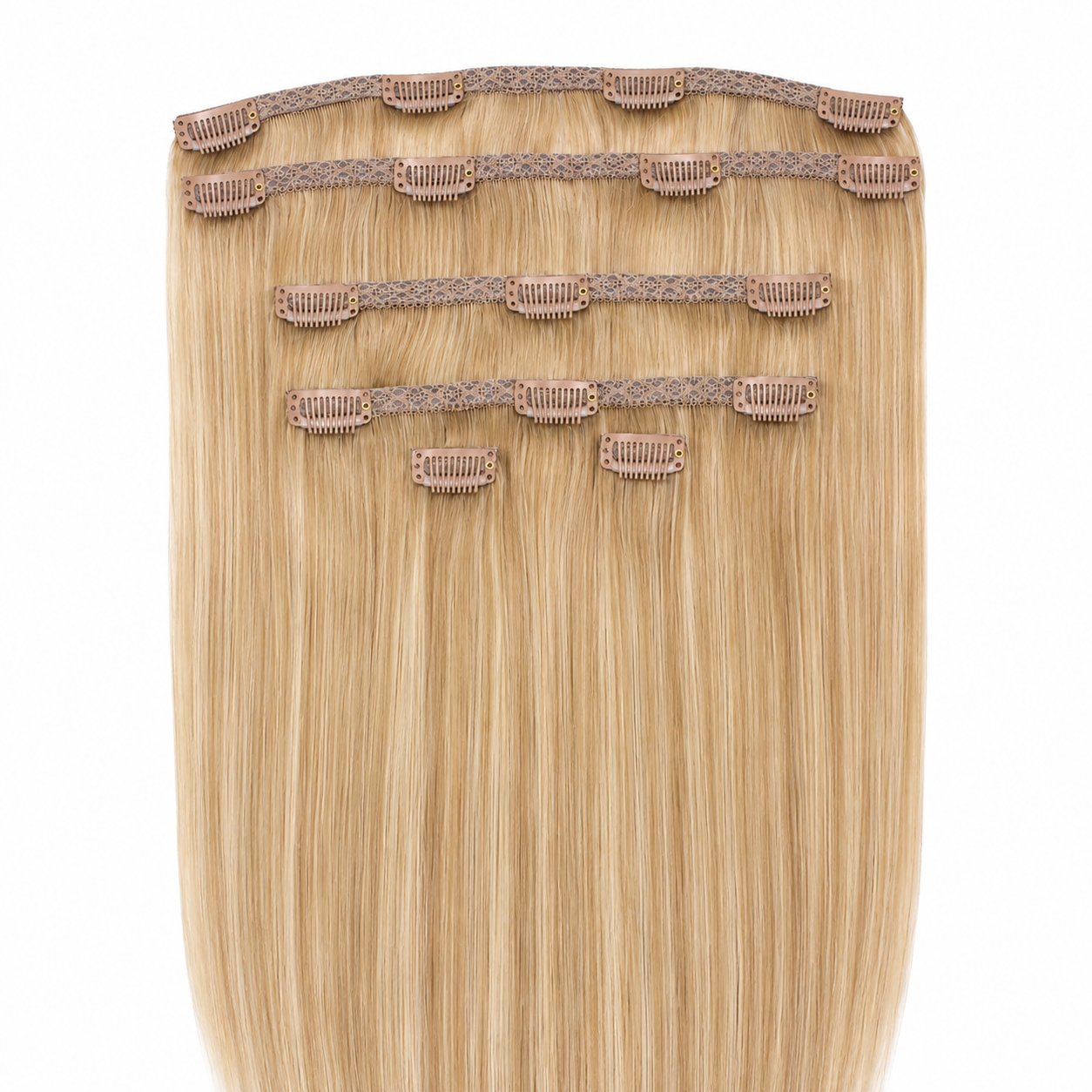 CLIP-IN HAIR EXTENSIONS, PEARL GILT #18/16/24