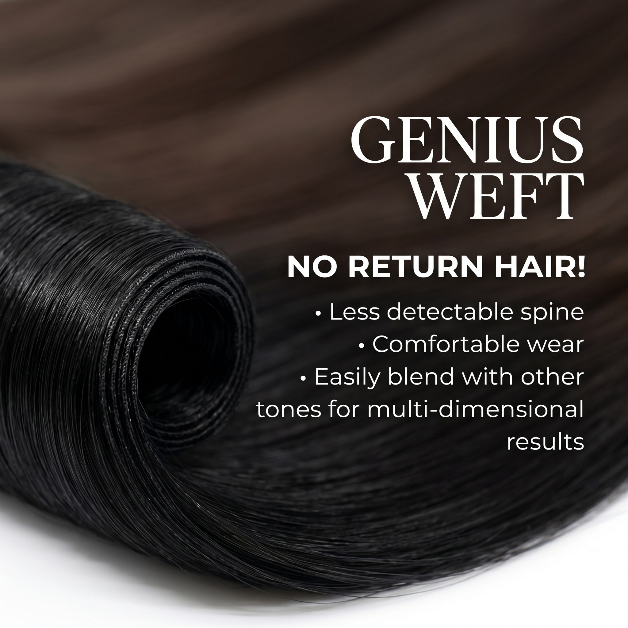 GENIUS WEFT HAIR EXTENSIONS, COCOA-TO-TOFFEE ROOT #1C/18/46