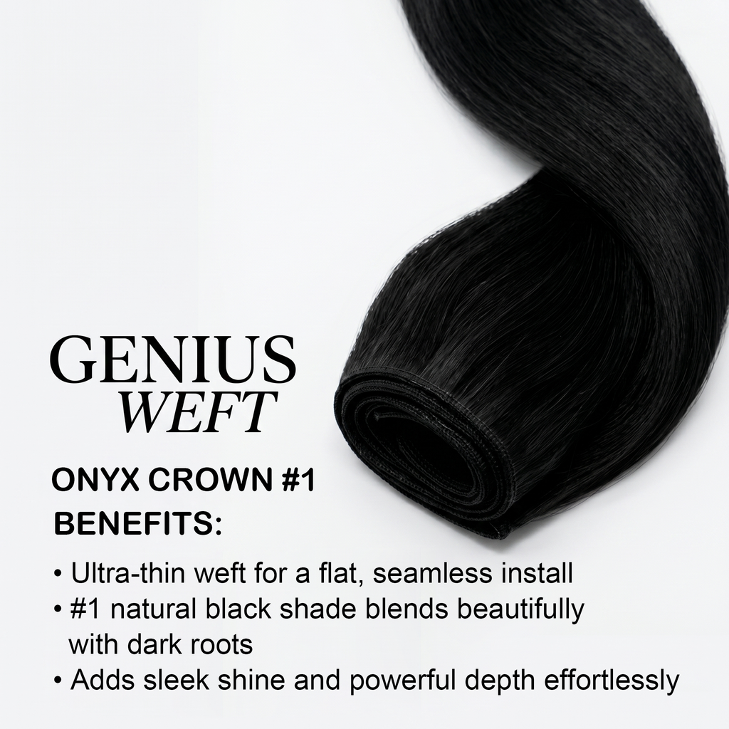 GENIUS WEFT HAIR EXTENSIONS, ONYX CROWN #1