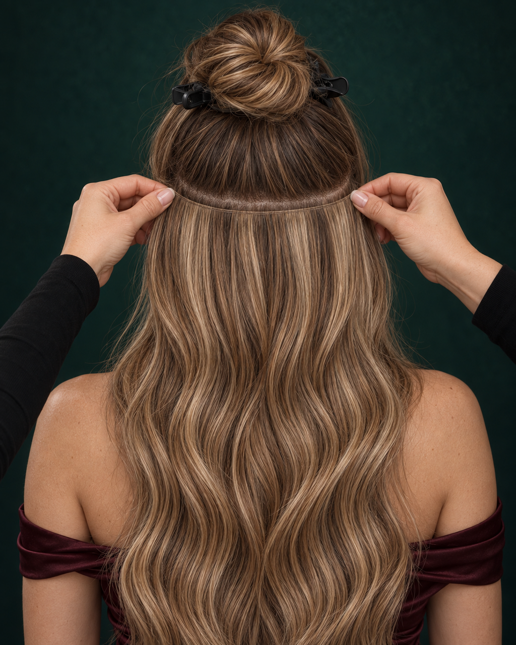 GENIUS WEFT HAIR EXTENSIONS, COCOA-TO-TOFFEE ROOT #1C/18/46