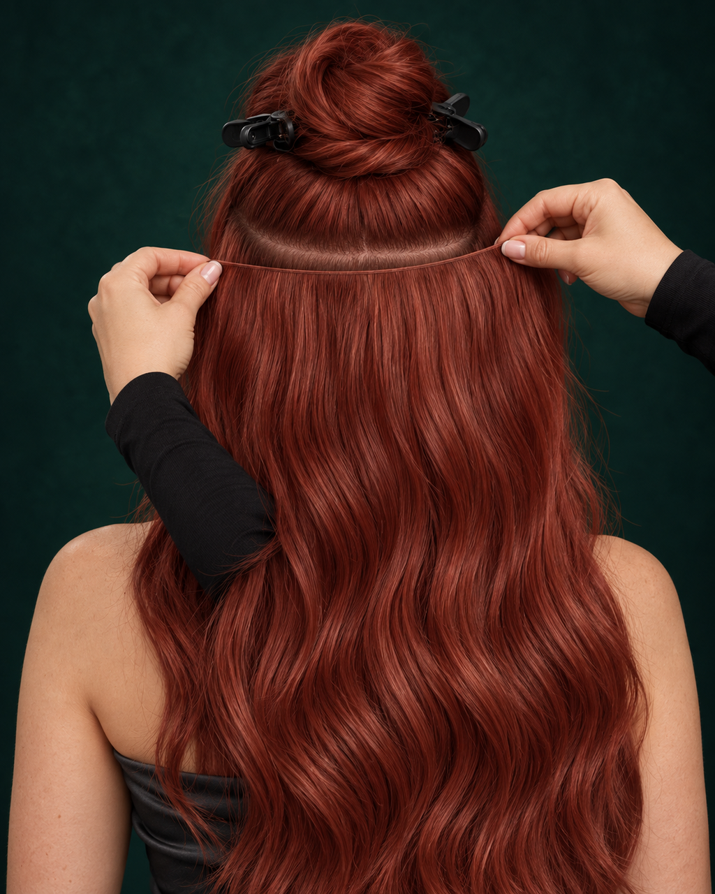GENIUS WEFT HAIR EXTENSIONS, CRIMSON RESOLVE #570