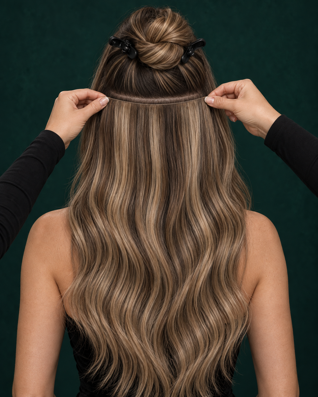 GENIUS WEFT HAIR EXTENSIONS, ESPRESSO REIGN #1C/24/6C