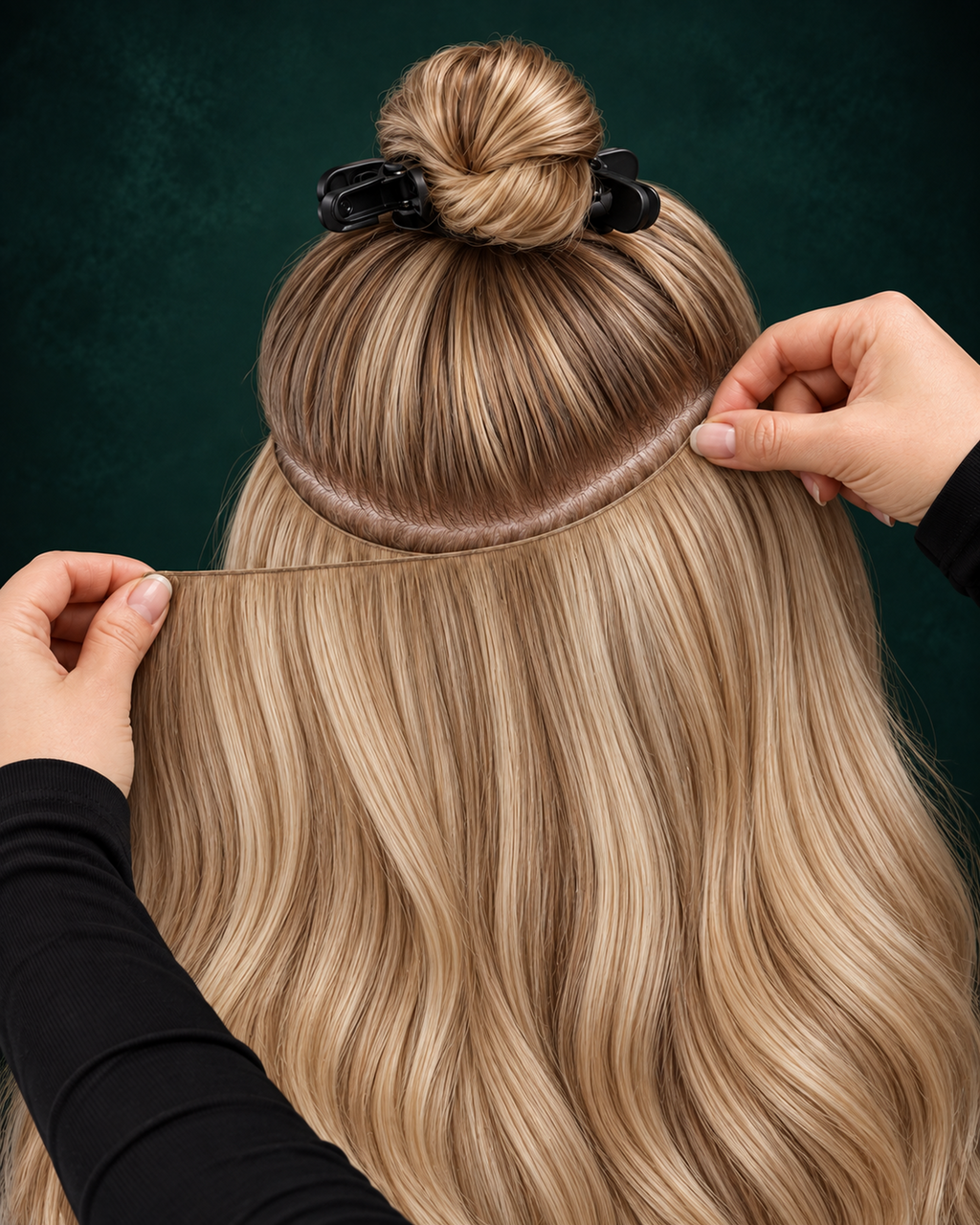 GENIUS WEFT HAIR EXTENSIONS, TOFFEE HALO #18/46