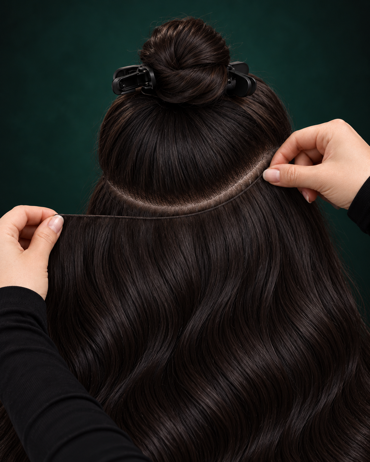 GENIUS WEFT HAIR EXTENSIONS, VELVET NOIR #1B